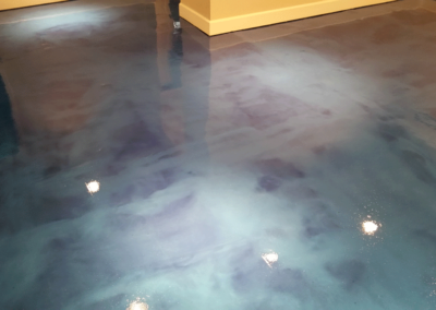 decorative blue gloss finished floor