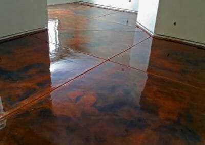 brown gloss finished floor