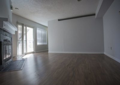 living area with fresh paint