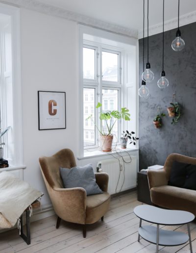 contrast painted modern living area