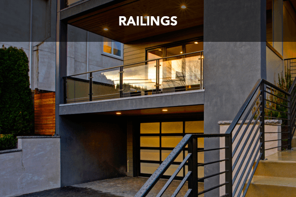 painted railings of modern home